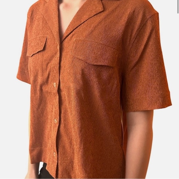 NWT Athleta Echo Top Button Down Quick Dry Breathable Boxy Retro 70s Outdoor - Picture 4 of 6
